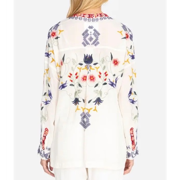 JOHNNY WAS MARIPOSA SILK BLOUSE - Picture 2 of 3